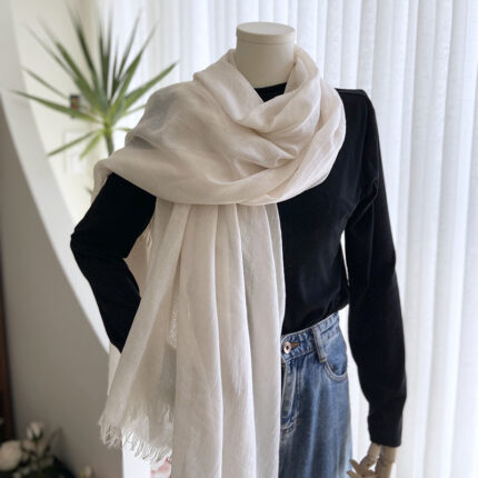 Women’s Linen Cotton Scarf – Lightweight Summer Sun Protection Wrap